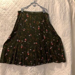 Dark green flowered skirt